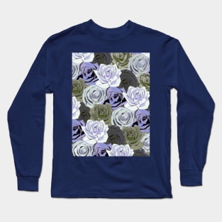 Green and Purple Flowers Long Sleeve T-Shirt
